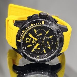 Lacoste Men's Watch 5ATM Stainless Steel Caseback Yellow Silicone Band